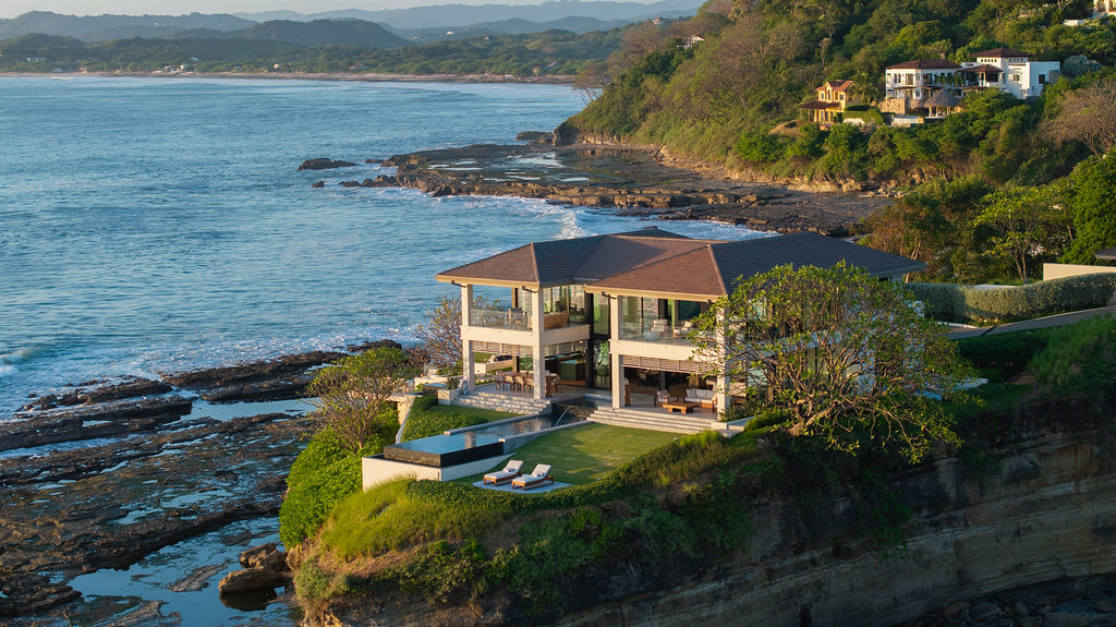 Rancho Santana coastline at sunset