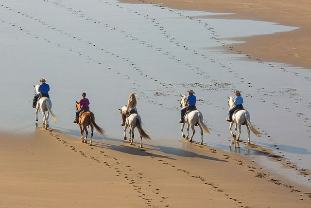 Horseback riding along the beach at Rancho Santana